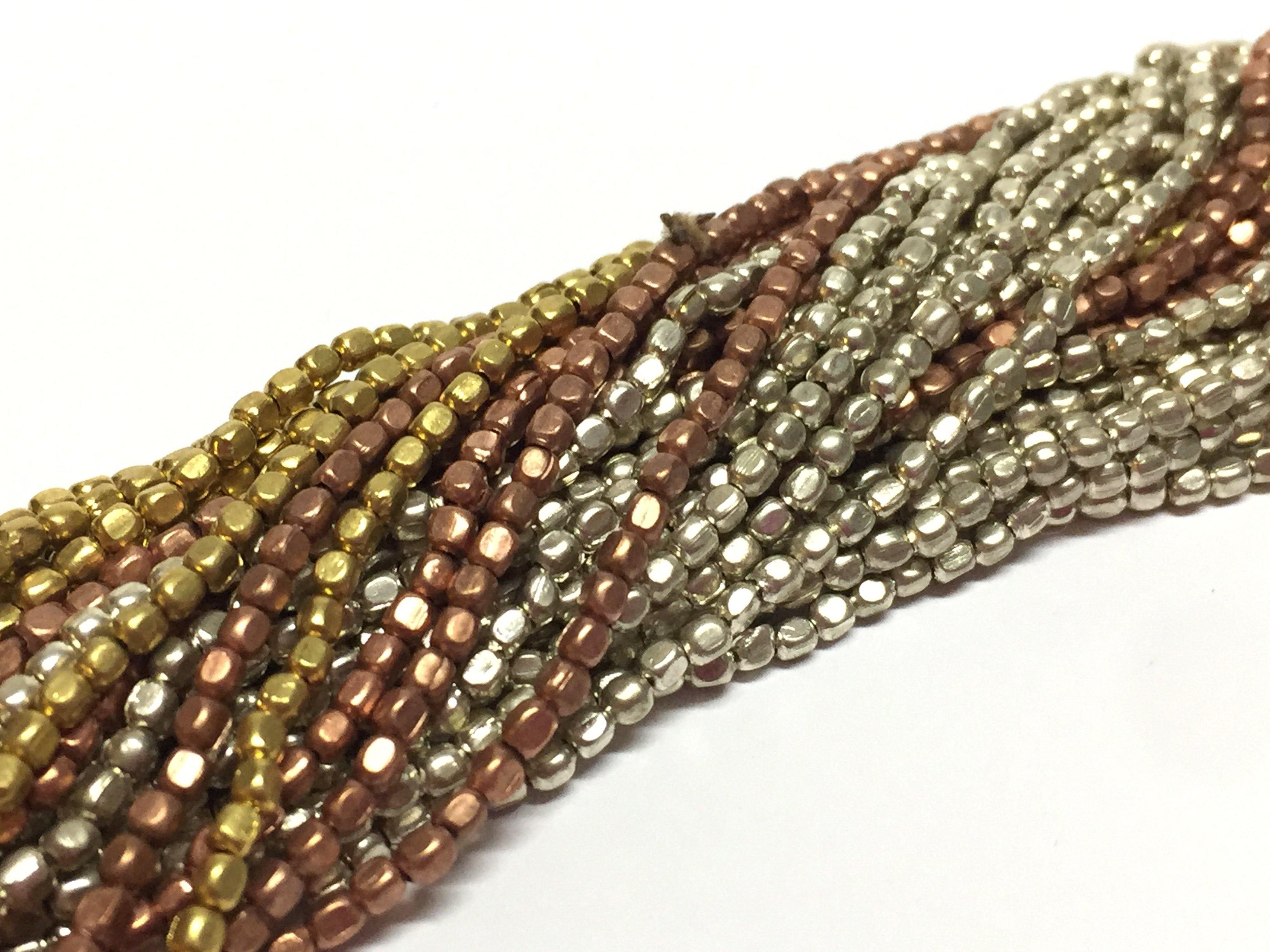 2mm Square Brass Beads - bead&more