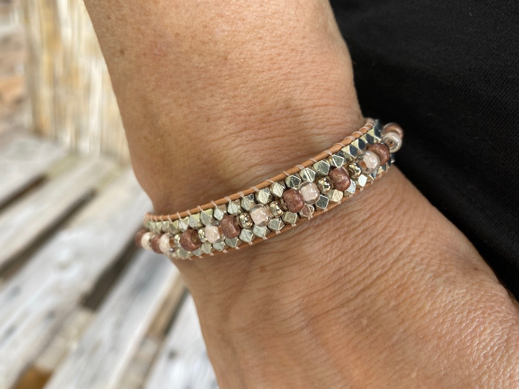 Armband "London Love" - Silver & Blush - bead&more