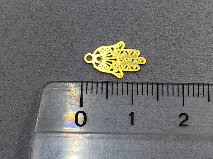 Anhänger Metall "Bohemian Hamsa Hand", Farbe gold