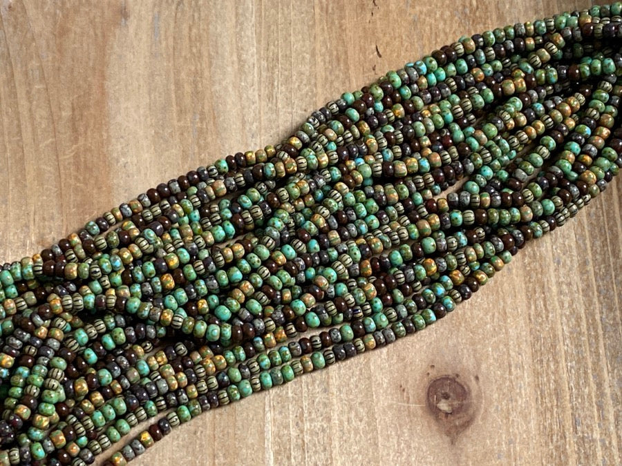 Aged Picasso Glasperlen 4 mm - Farbe Forest Stream Mix