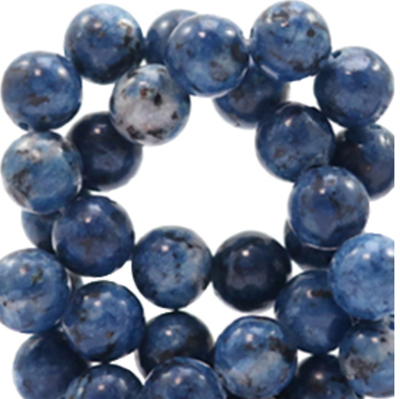 Naturstein Perlen Quarz 6 mm - Farbe dark denim blue