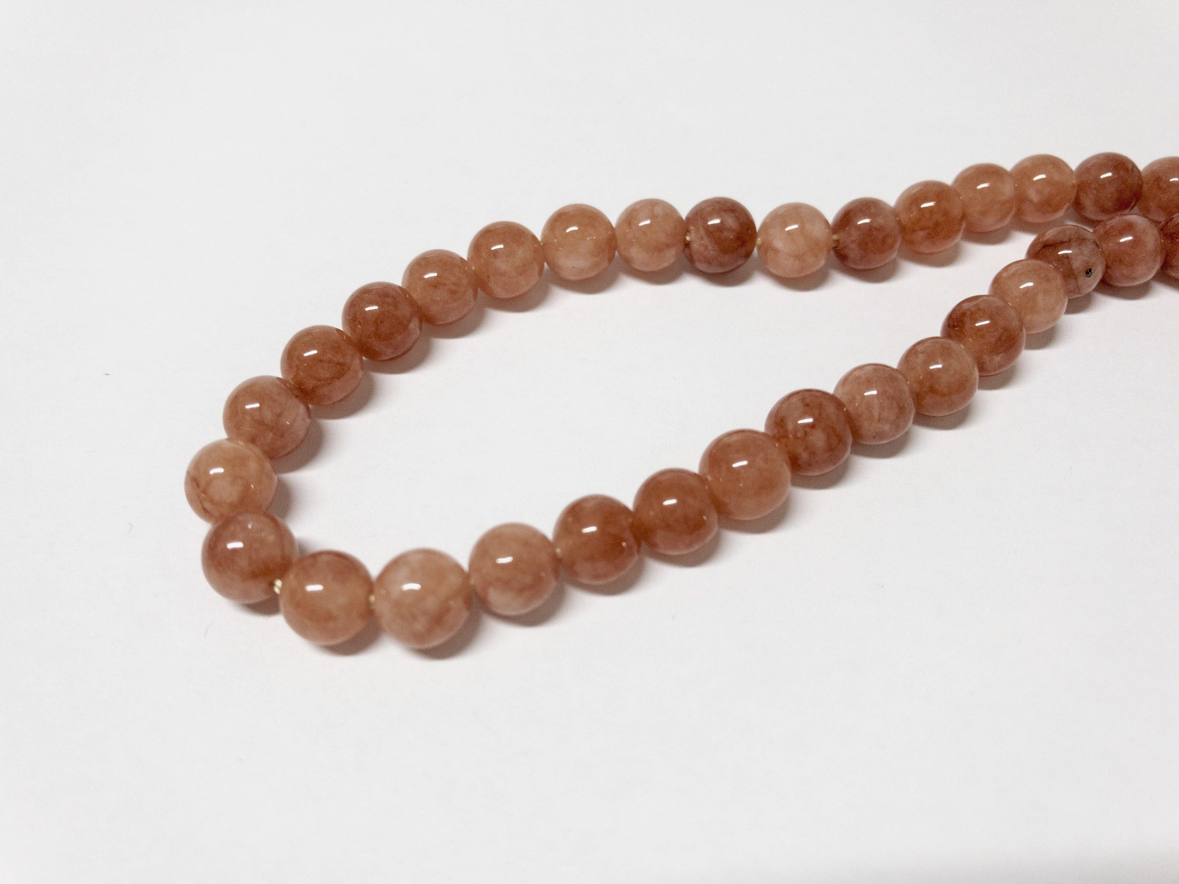 Halbedelstein Perlen Mondstein 6mm - vintage rust red - bead&more