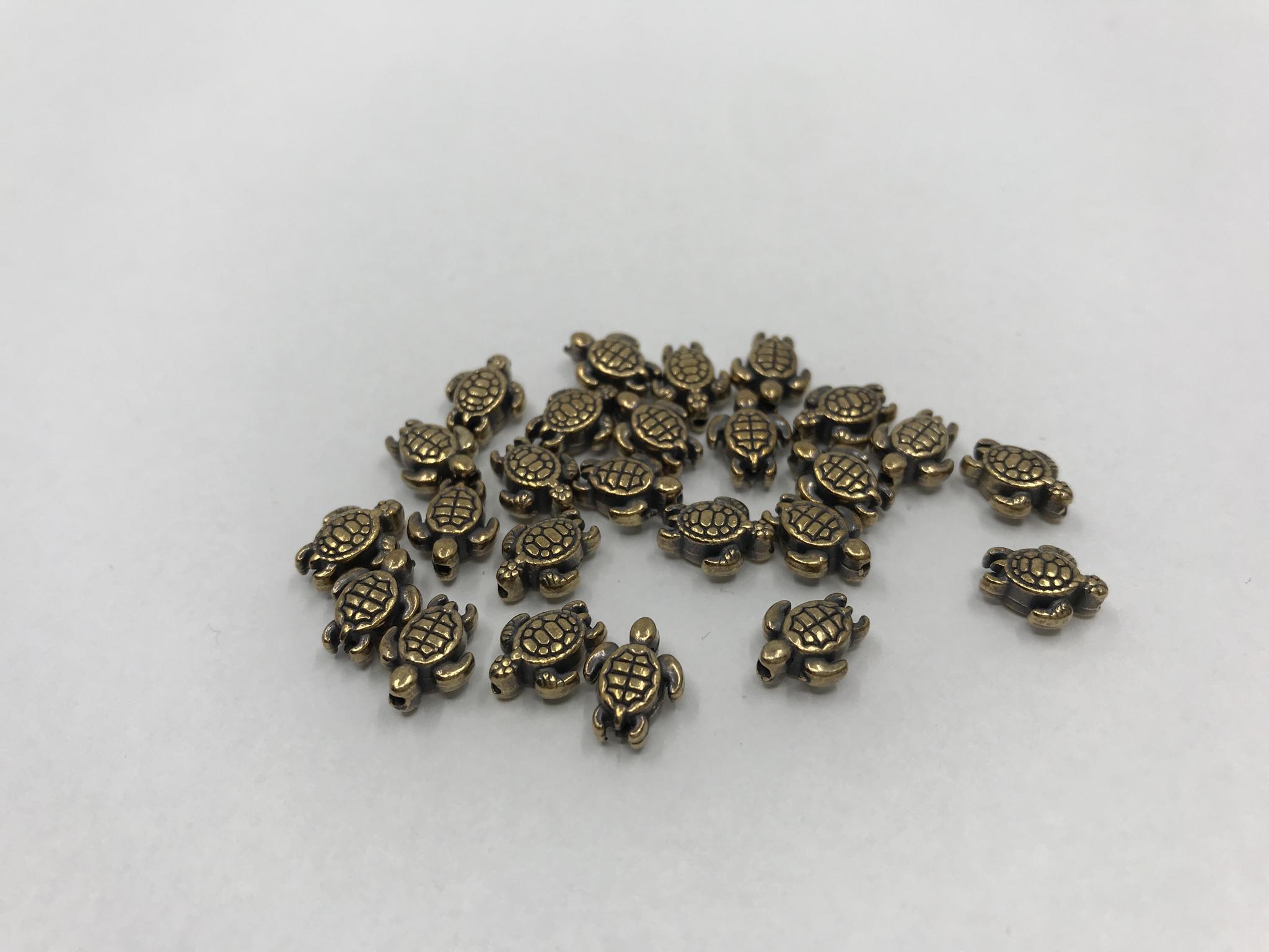 Perle „Turtle“, altmessing - bead&more