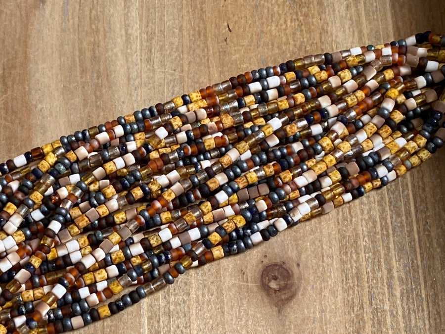 Perle di vetro Picasso invecchiato da 4 mm - Mix di colori deserto e pietra opaca