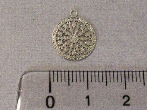 Anhänger Metall "Bohemian rund", Farbe silber