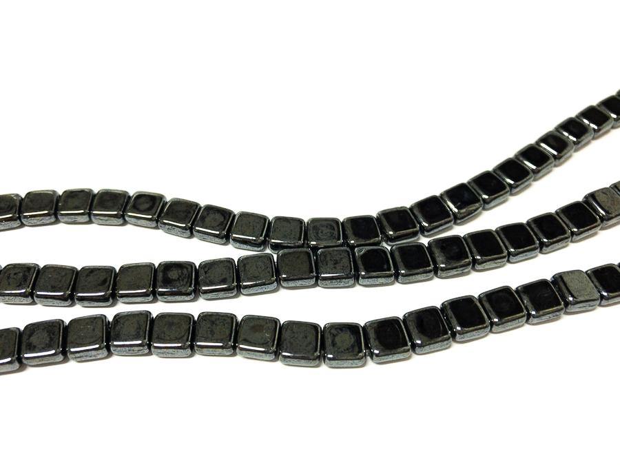 CZECH MATES 2-LOCH TILE 6MM, Farbe 02 HEMATITE - bead&more