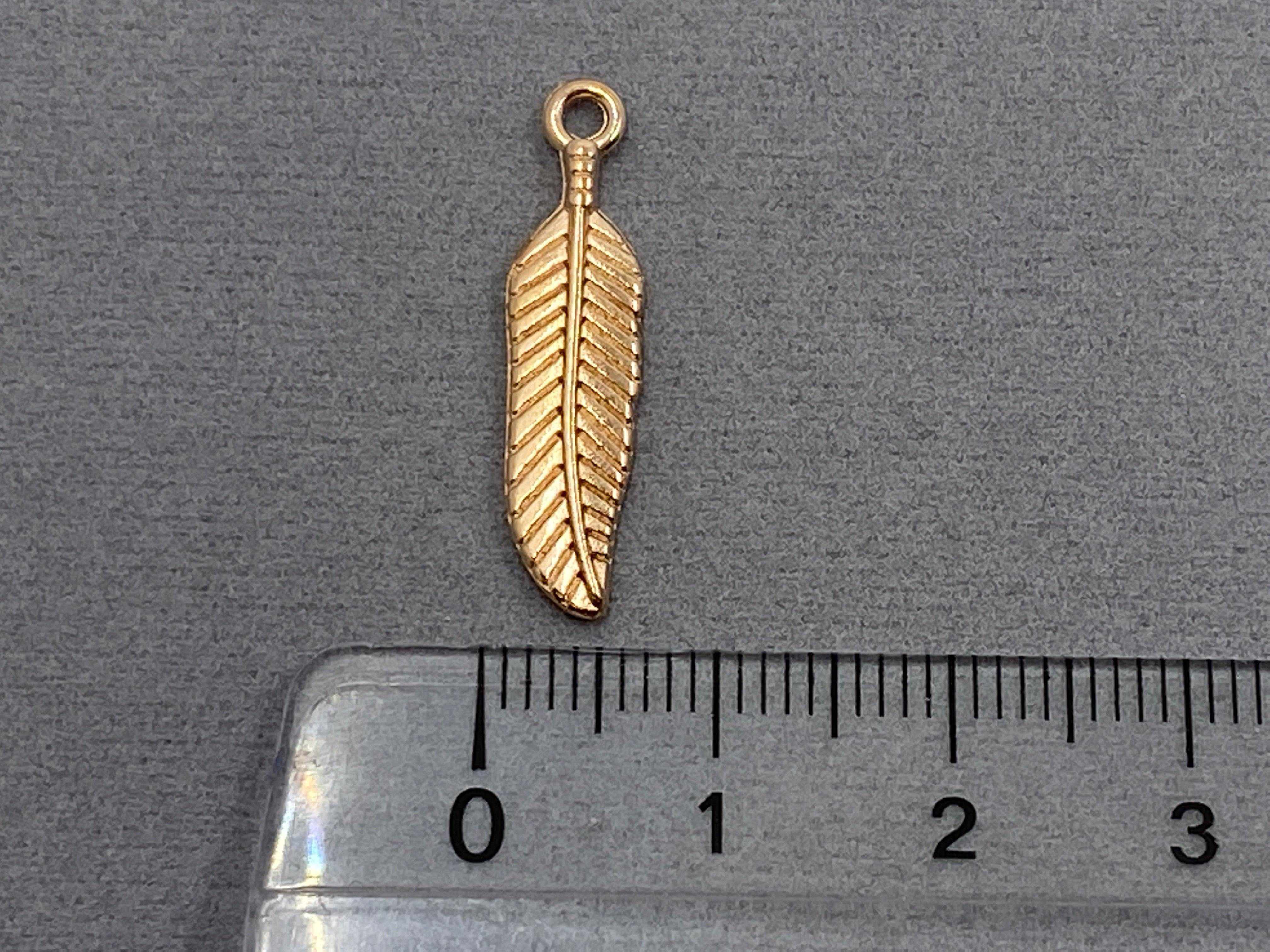 Anhänger Metall Feder 24 mm, Farbe roségold - bead&more