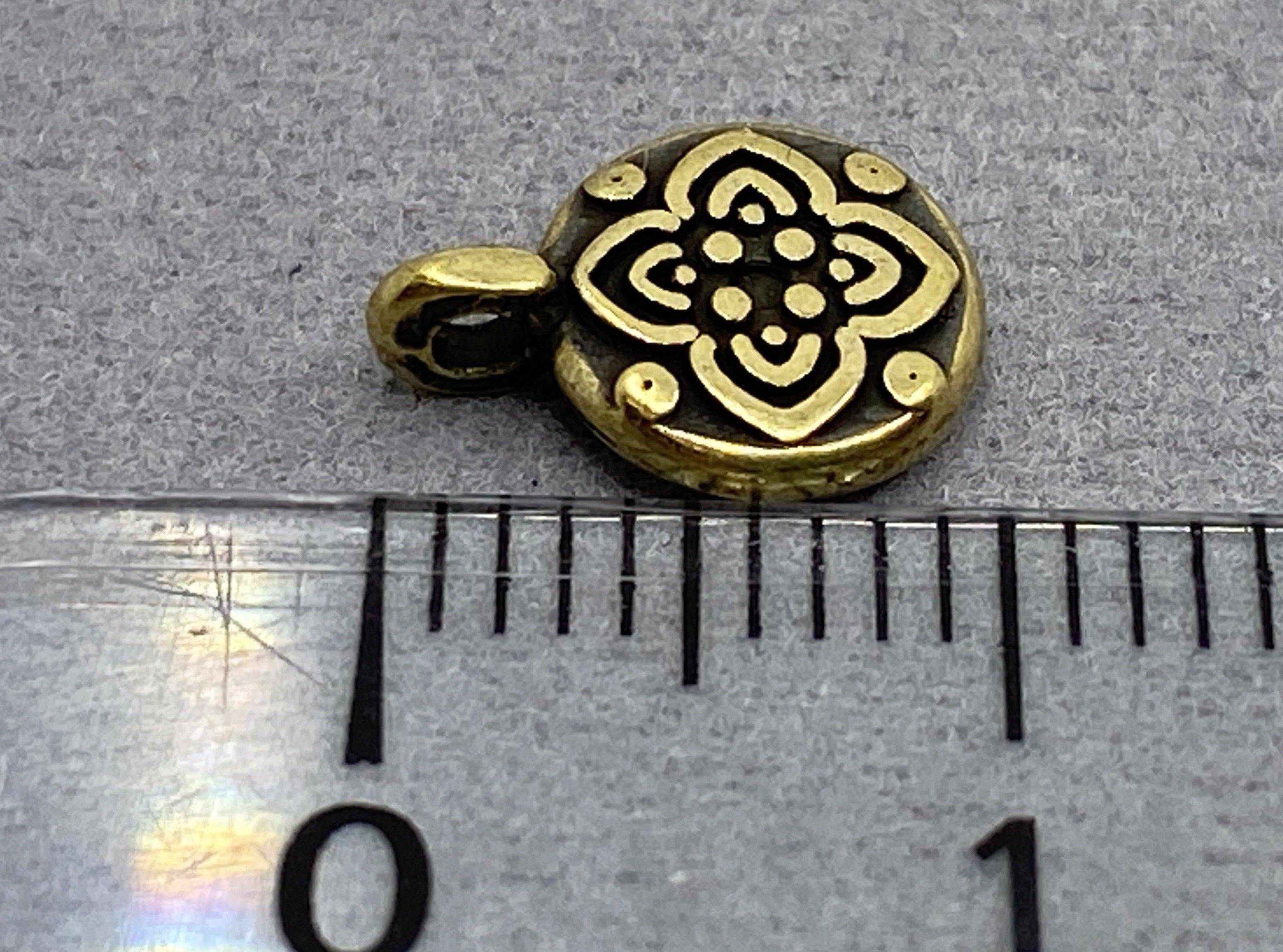 Anhänger Metall Ornament 10 mm, Farbe altmessing - bead&more