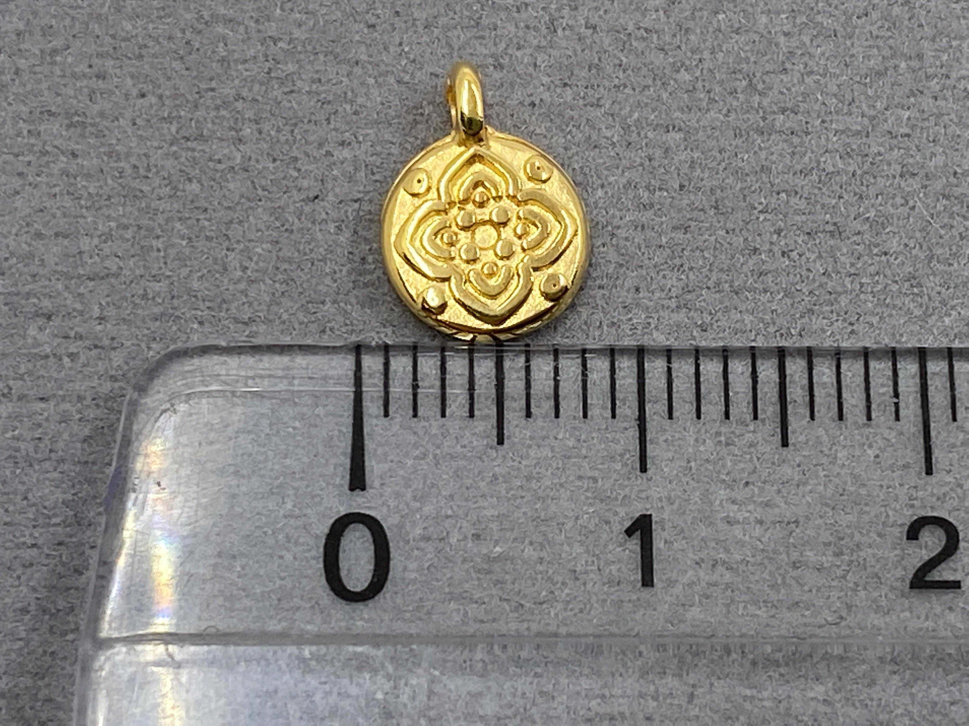 Anhänger Metall Ornament 10 mm, Farbe gold - bead&more