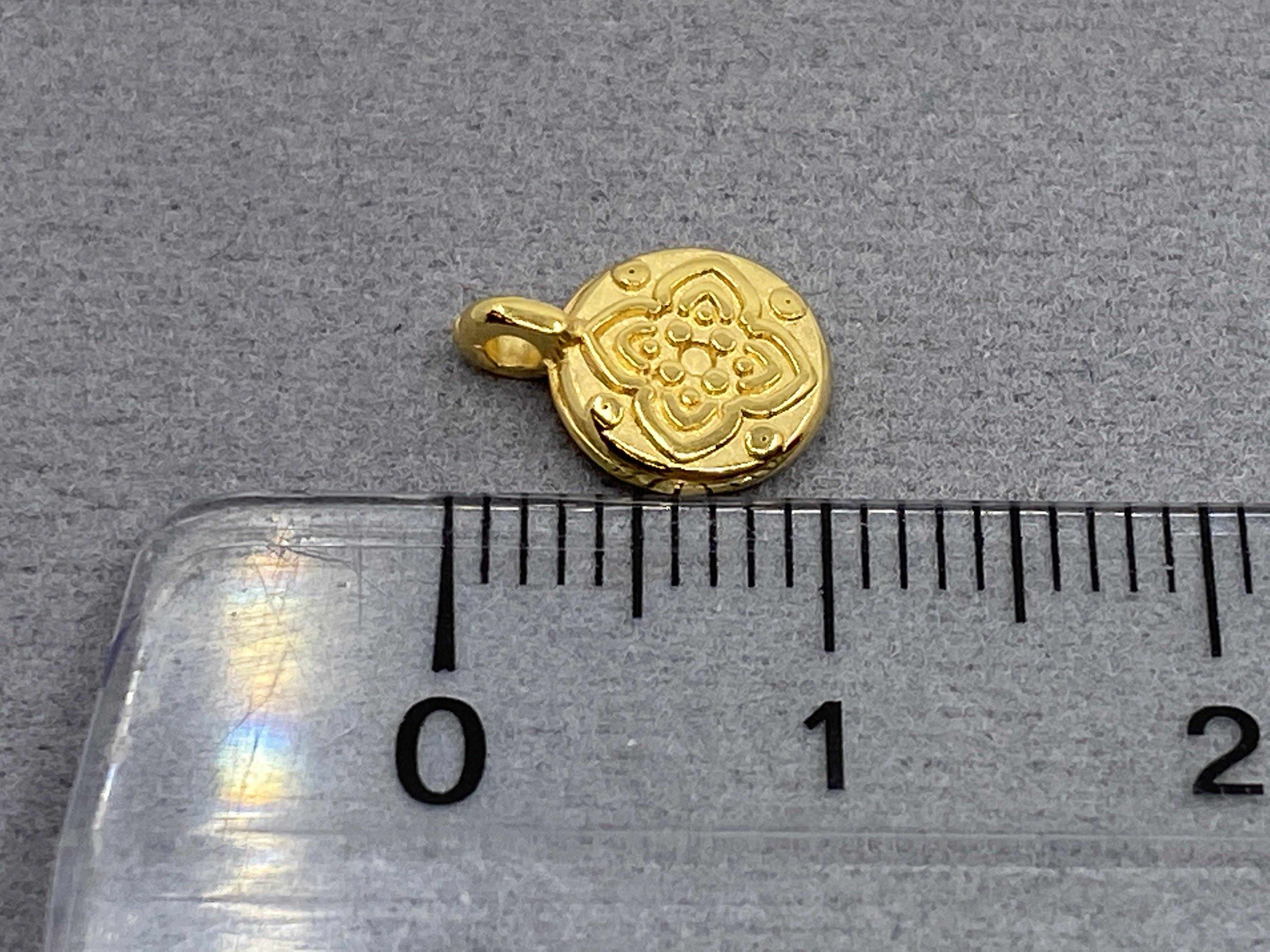 Anhänger Metall Ornament 10 mm, Farbe gold - bead&more