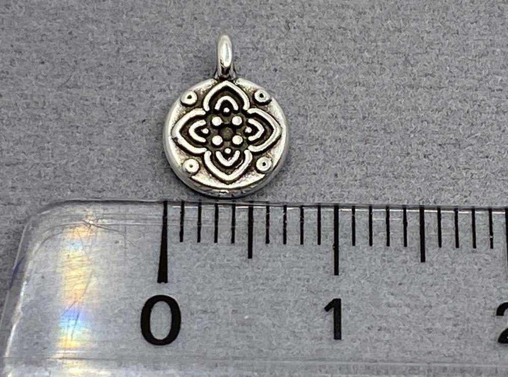 Anhänger Metall Ornament 10 mm, Farbe altsilber - bead&more
