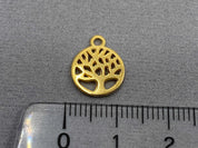 Anhänger Metall "Lebensbaum" 13 mm, Farbe gold - bead&more