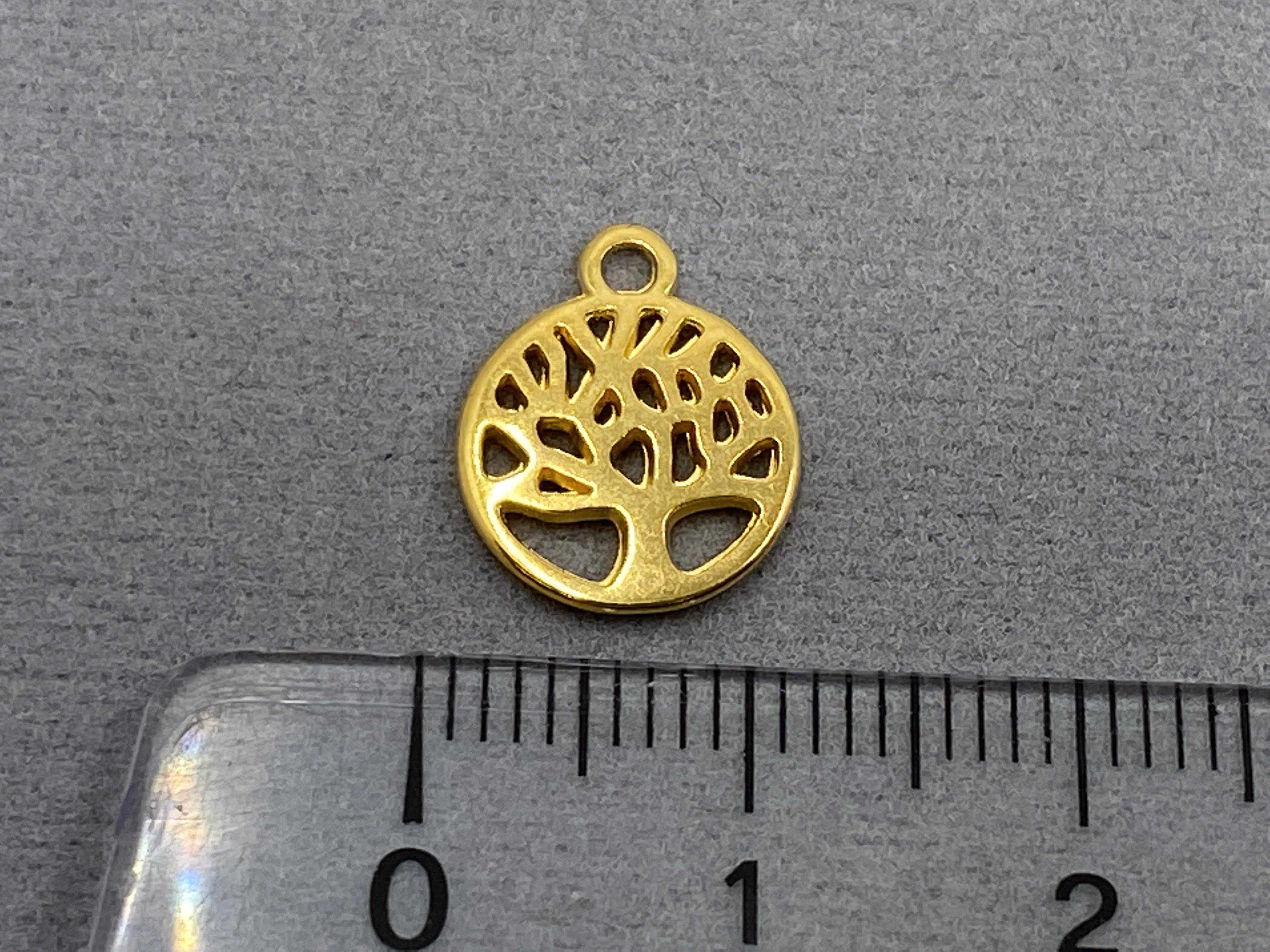 Anhänger Metall "Lebensbaum" 13 mm, Farbe gold - bead&more