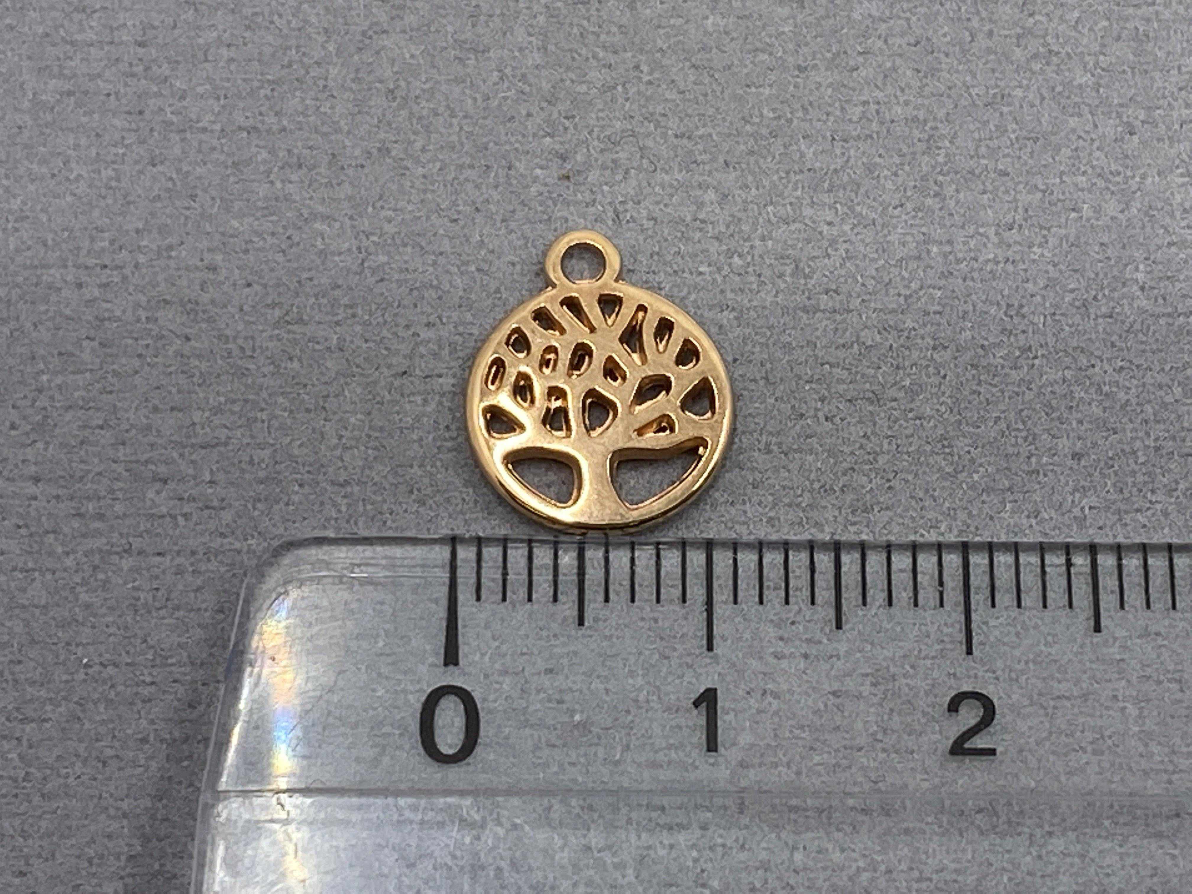 Anhänger Metall "Lebensbaum" 13 mm, Farbe roségold - bead&more