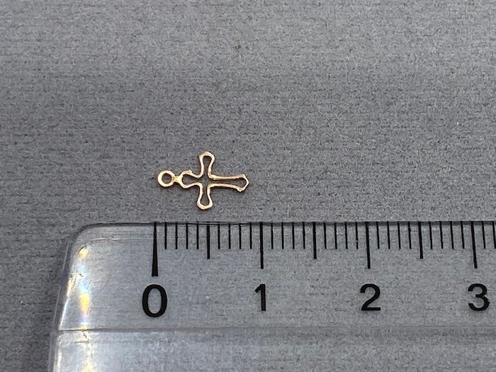 Anhänger Metall "Kreuz" 9 mm, Farbe roségold