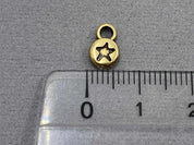 Anhänger Metall rund mit Stern 9 mm, Farbe altmessing - bead&more