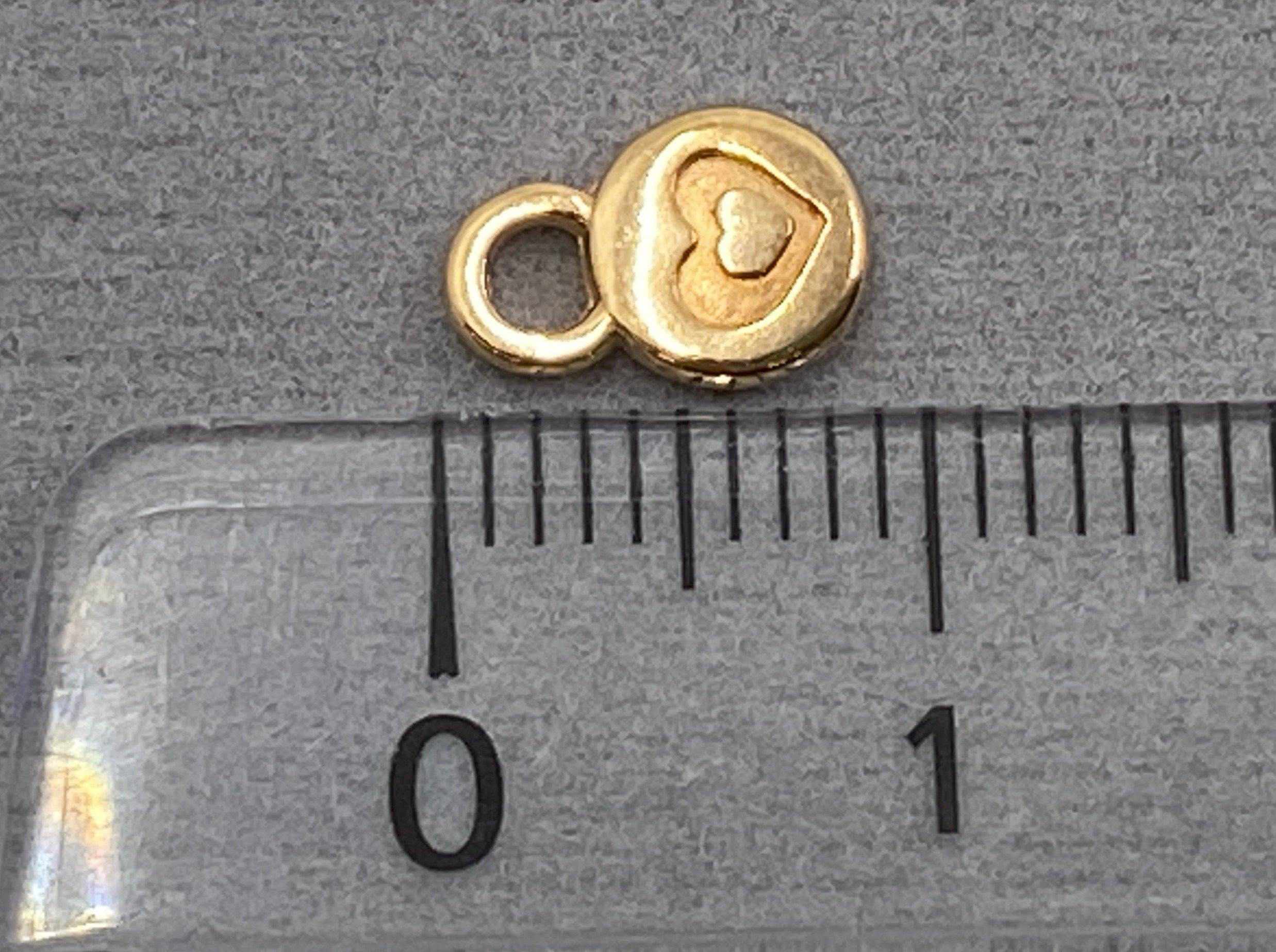 Anhänger Metall rund mit Herz 9 mm, Farbe roségold - bead&more