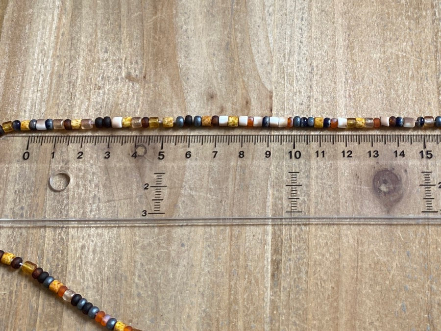 Aged Picasso Glasperlen 4 mm - Farbe Desert & Stone Mix