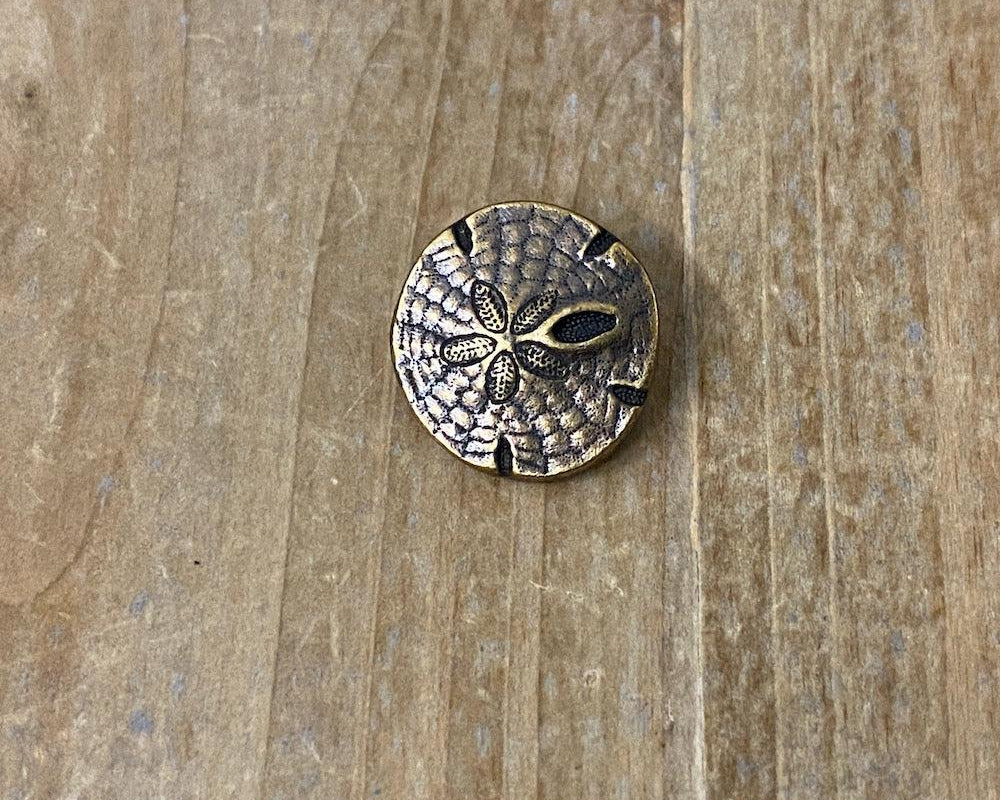 Metallknopf "Sand Dollar", altmessing - bead&more