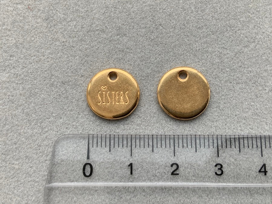 Anhänger Metall "Sisters", Farbe gold