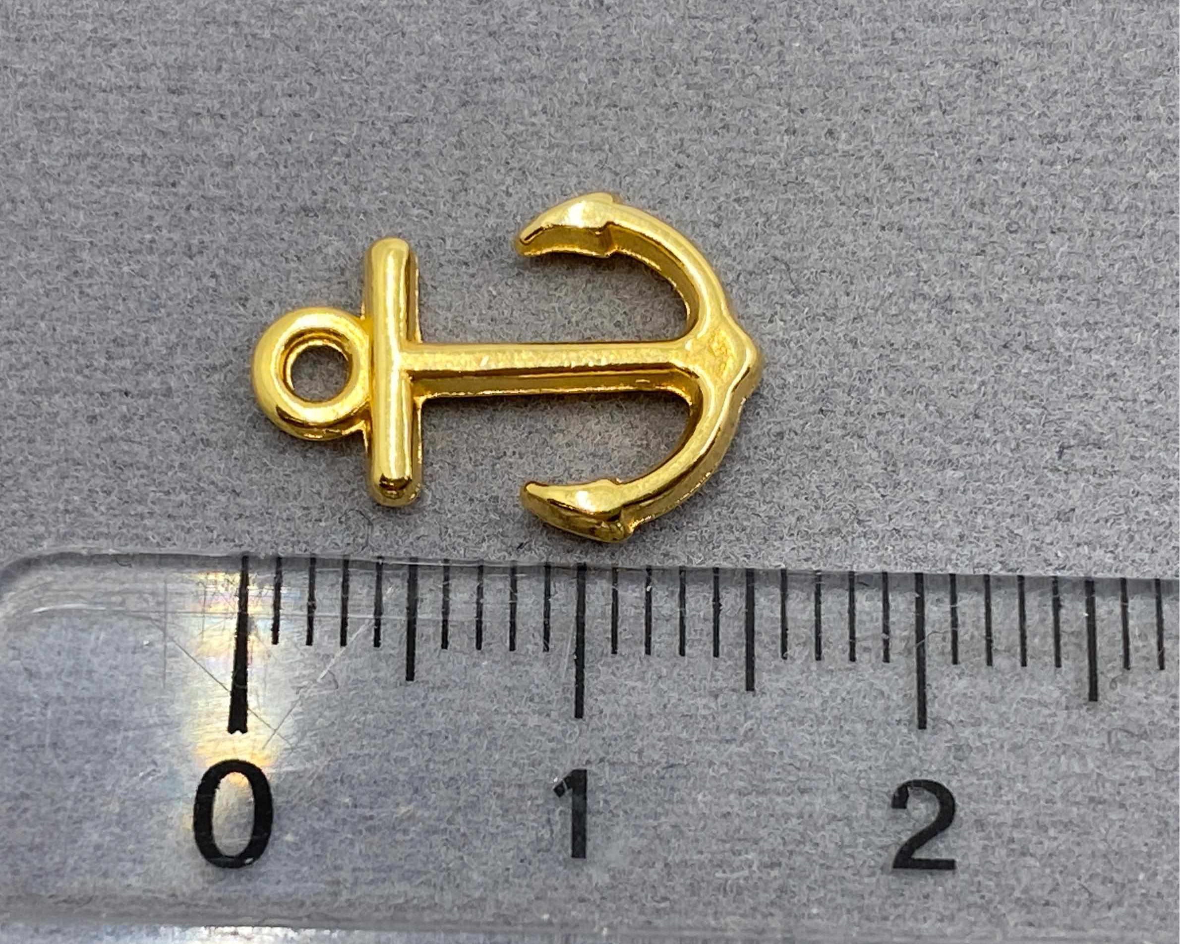 Anhänger Metall Anker 15 mm, Farbe gold - bead&more
