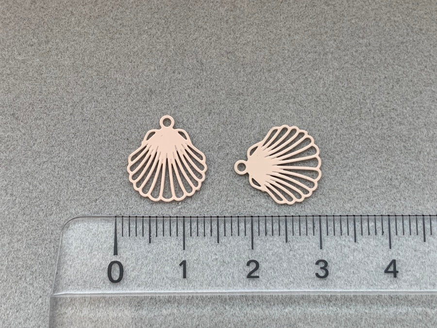 Anhänger Metall "Bohemian Muschel", Farbe puder