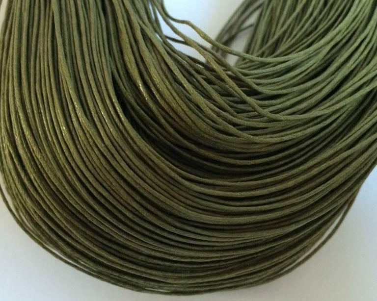 Baumwollkordeln gewachst 1 mm, Farbe 16 olive - bead&more