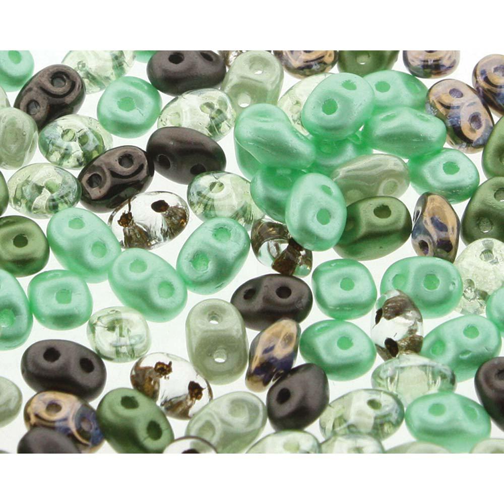 Superduo Matubo Glasperlen 2.5 x 5 mm Farbe 41 Chocolate Mint - bead&more