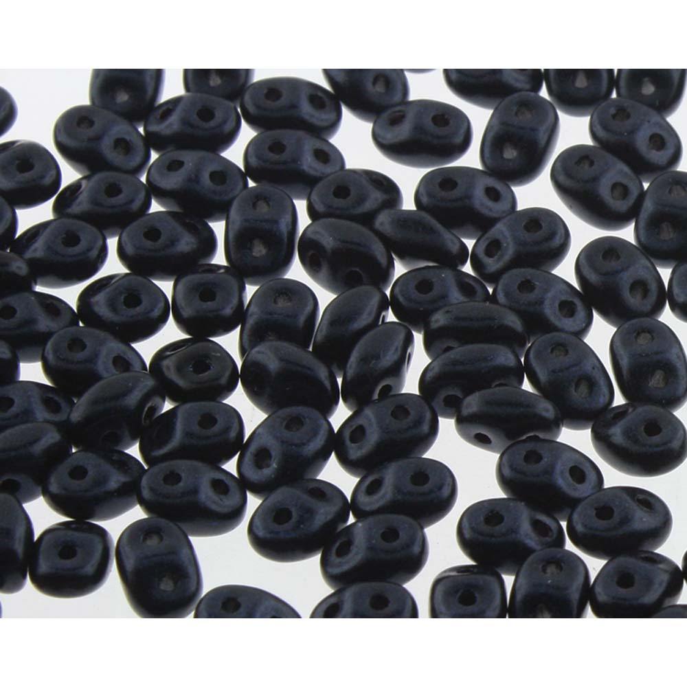 Superduo Matubo Glasperlen 2.5 x 5 mm Farbe 46 Jet Metallic Suede Dark Blue - bead&more