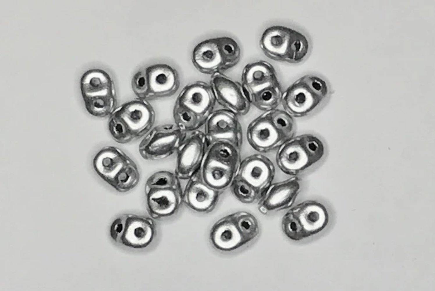 Superduo Matubo Glasperlen 2.5 x 5 mm Farbe 55 Crystal Bronze Aluminum - bead&more