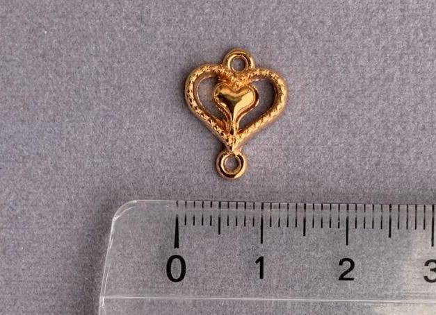 Zwischenteil Metall "Herz" 16 mm, Farbe roségold - bead&more