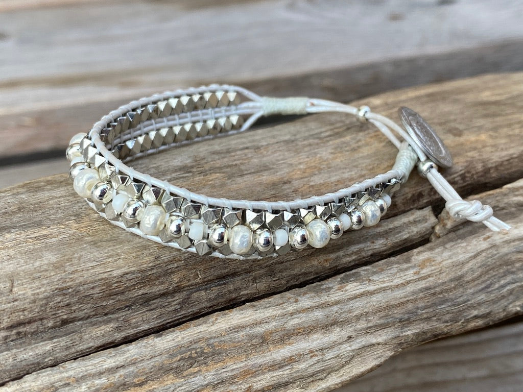 Armband "London Love" - silver, ivory & pearl - bead&more