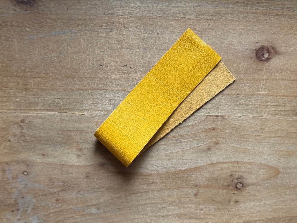 Lanières de cuir 3 cm - coloris 012 jaune moutarde