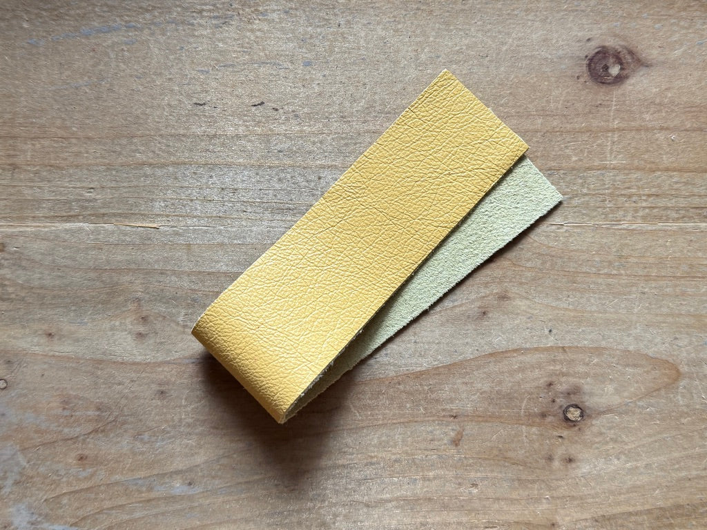 Lanières de cuir 3 cm - coloris 01 citron