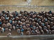 Quetsch-Kaschierperlen - Crimp Covers, 10 Stück - altkupfer mit Blaustich