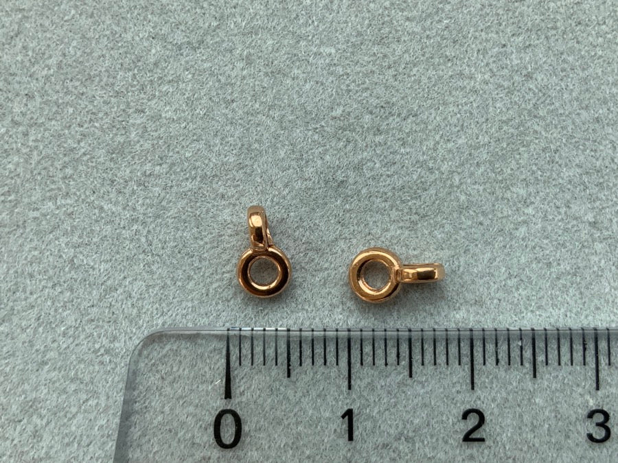 Anello perlina in metallo Ø 4 mm con occhiello, oro rosa 