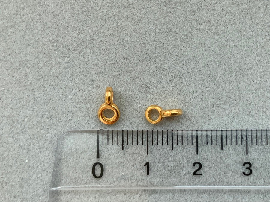 Anello perlina in metallo Ø 4 mm con occhiello, oro 