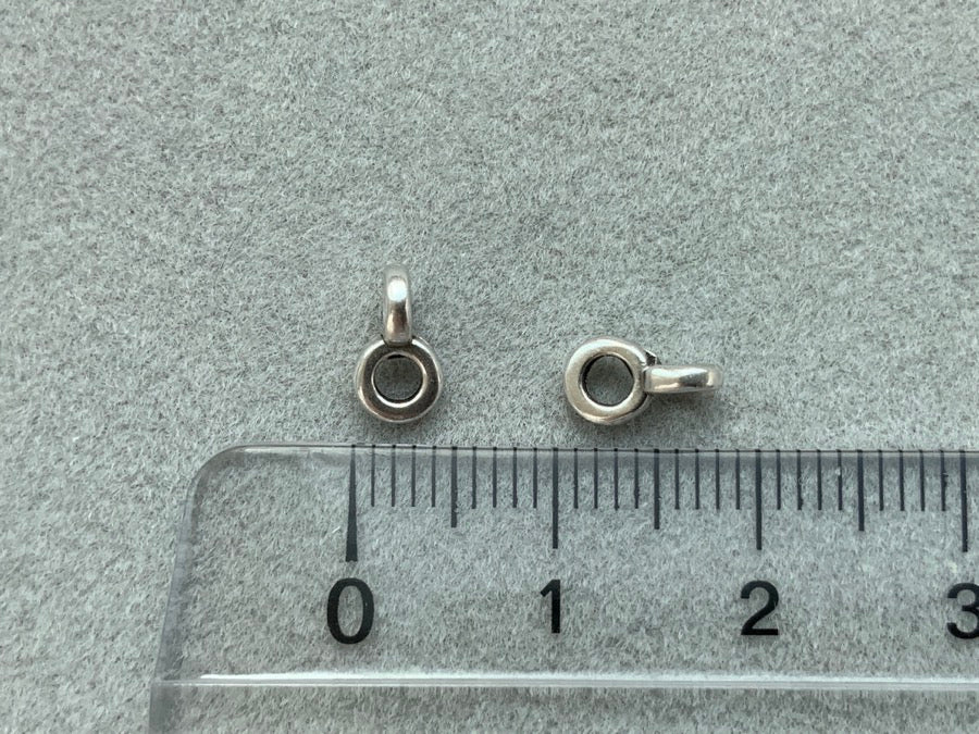 Anneau perle en métal Ø 4 mm avec œillet, argent 