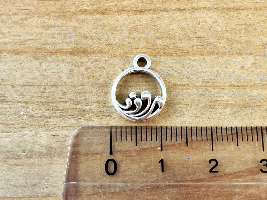 Anhänger Metall "Waves" 10 mm, Farbe silber