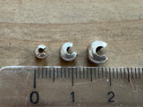 Quetsch-Kaschierperlen - Crimp Covers, 10 Stück - silber