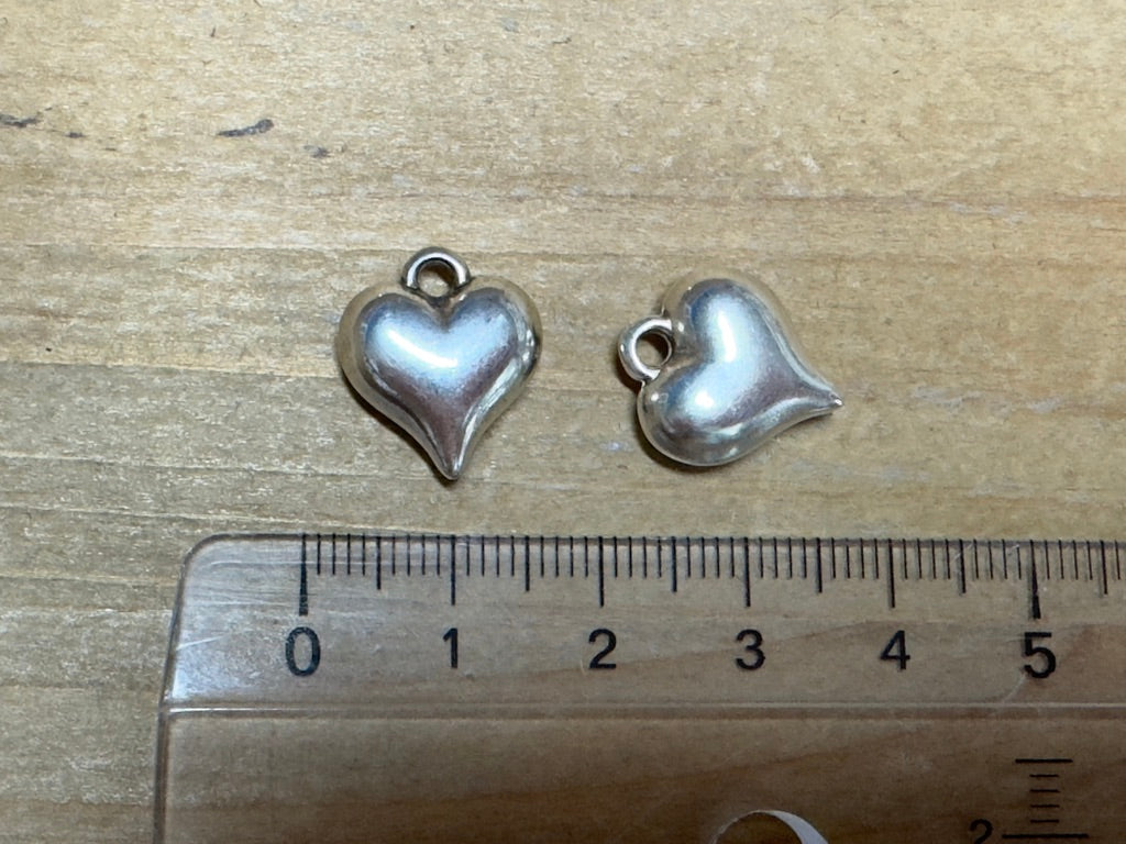 Anhänger Metall "Herz" 14 mm, Farbe silber