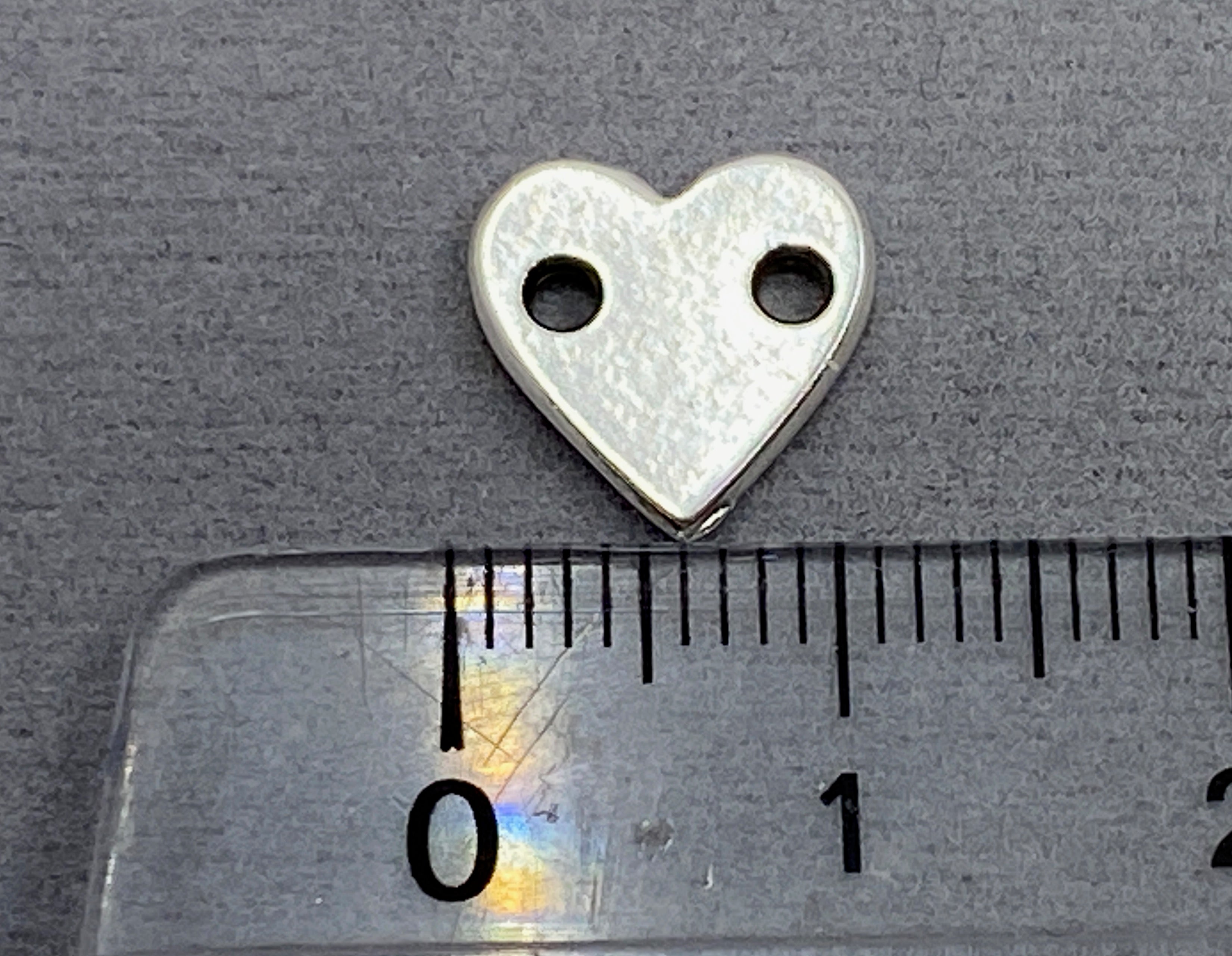 Zwischenteil Metall "Coeur", Farbe silber - etwas fehlerhaft - 6 Stück