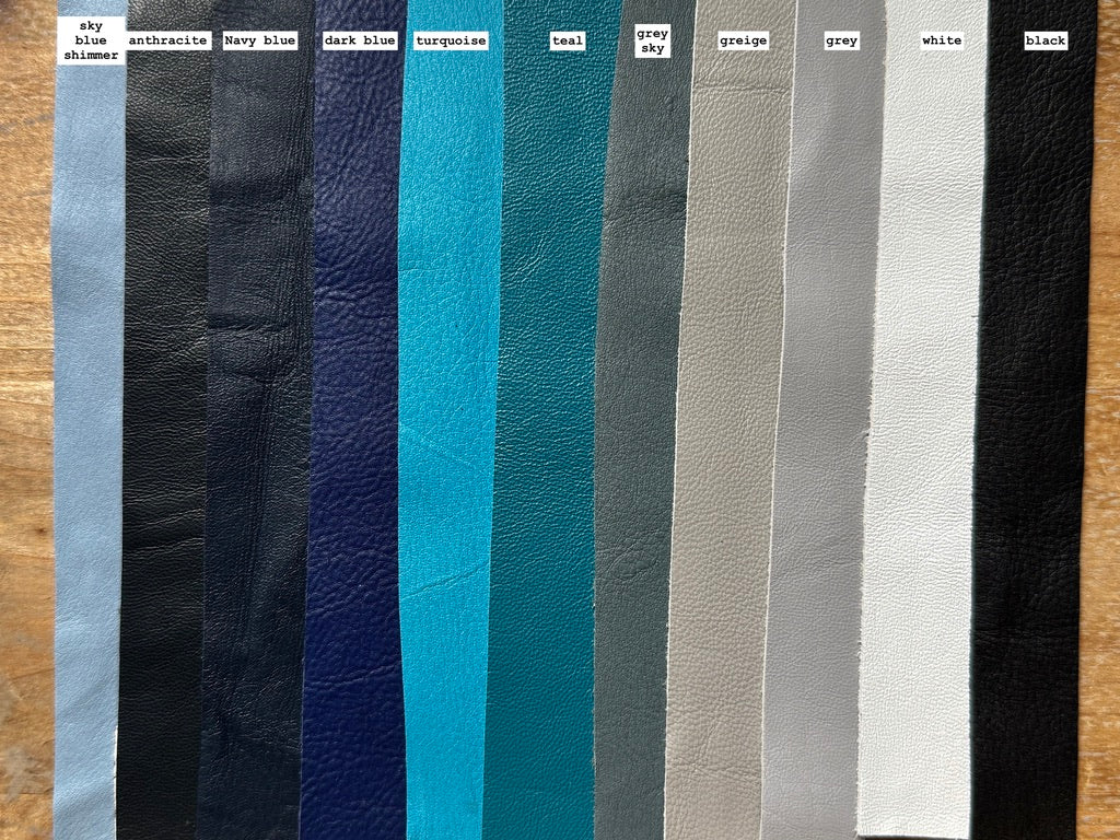 Lederstreifen 3 cm - Farbe blau/weiss/schwarz