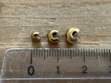 Quetsch-Kaschierperlen - Crimp Covers, 10 Stück - altmessing