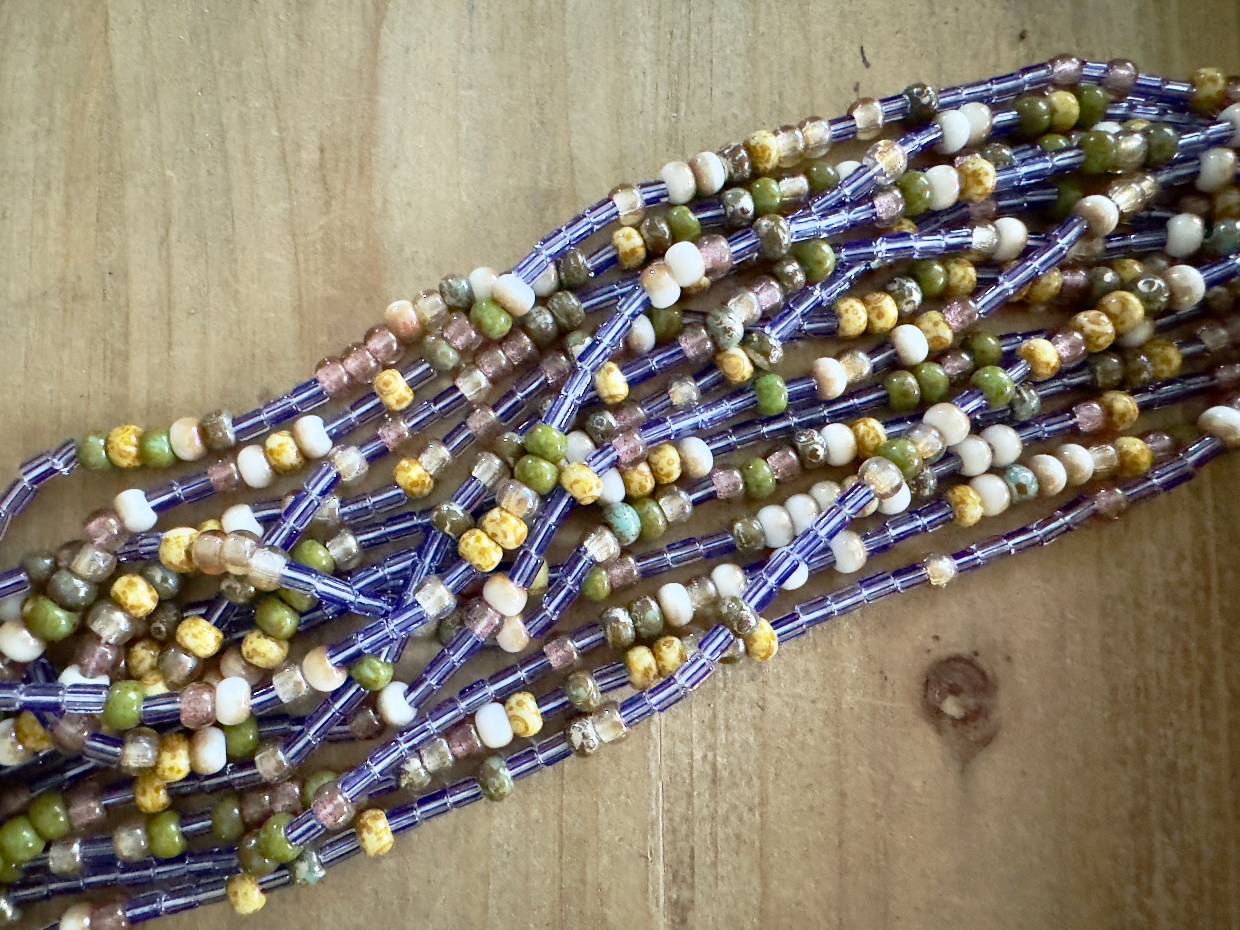 Perle di vetro Picasso invecchiato 4 mm - colore Summer Pastel Mix