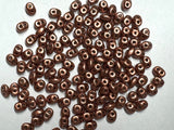 Superduo Matubo Glasperlen 2.5 x 5 mm Farbe 34 Crystal Bronze Copper