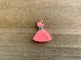 Anhänger Quaste 1.5 cm, Farbe silber, flamingo
