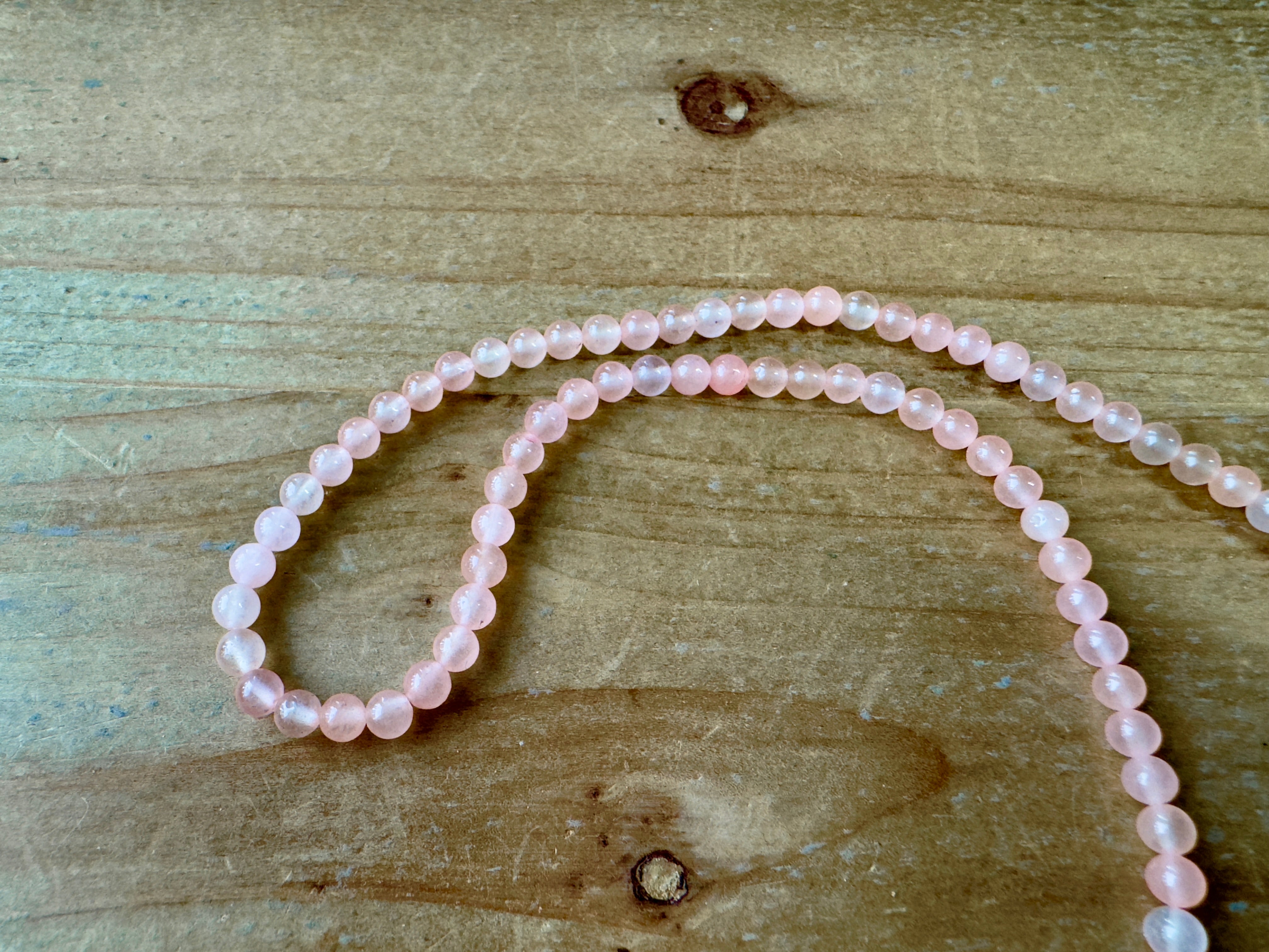 Naturstein Perlen Marmor und Calcit 4 mm - Farbe light vintage rose
