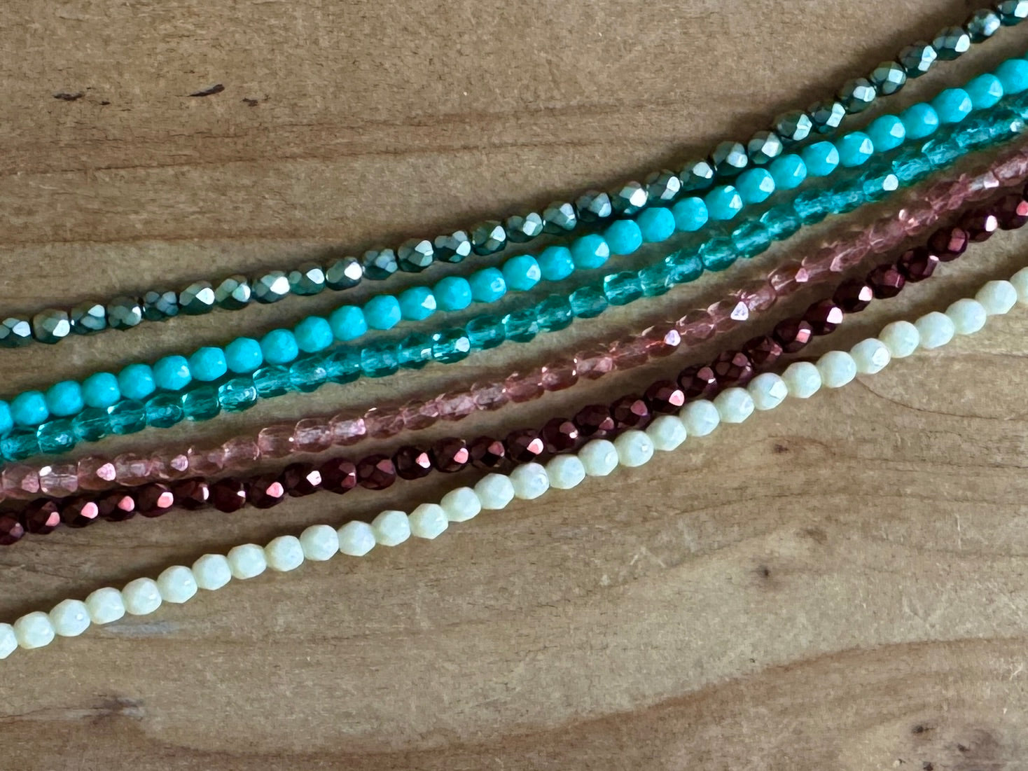 Glasschliffperlen feuerpoliert 4mm - Mix 02 Desert Coral