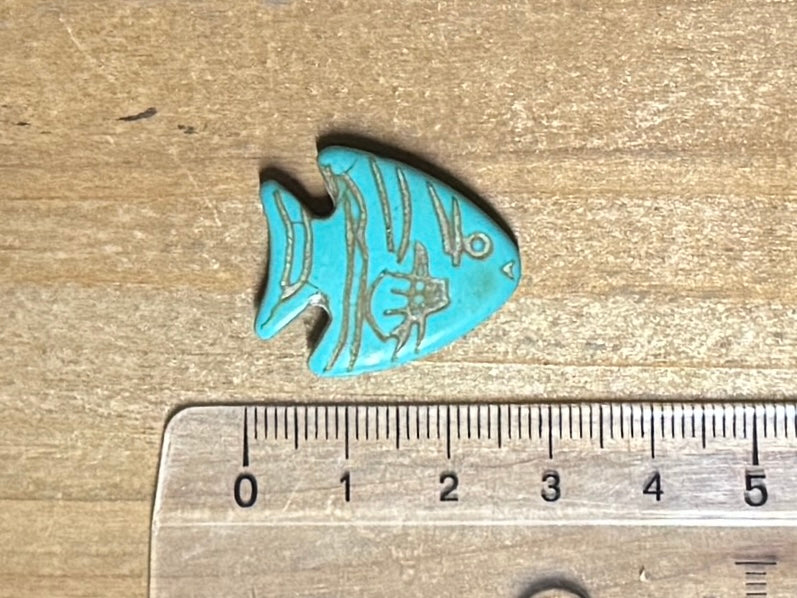 Keramik Perle Fisch - türkis